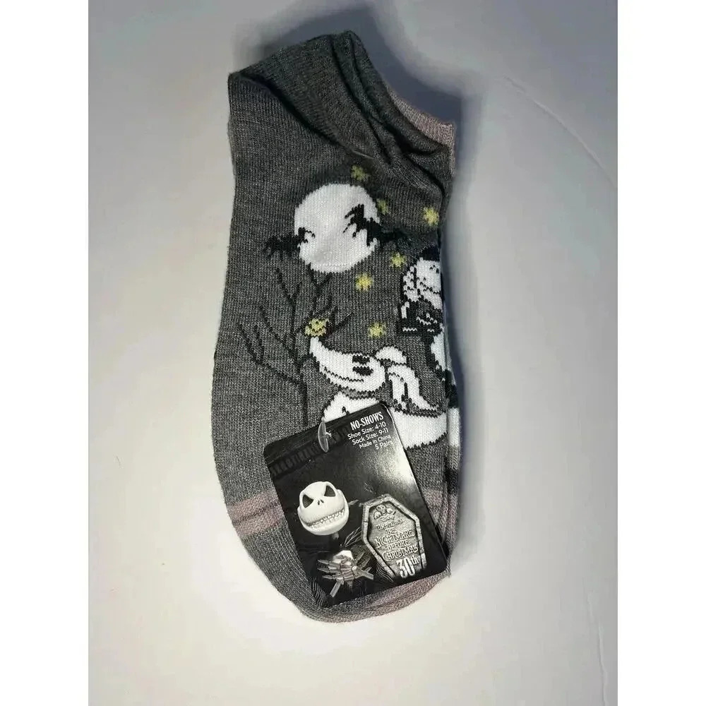 Disney Nightmare Before Christmas 30th Anniversary No-Show Socks 5 Pair Pack